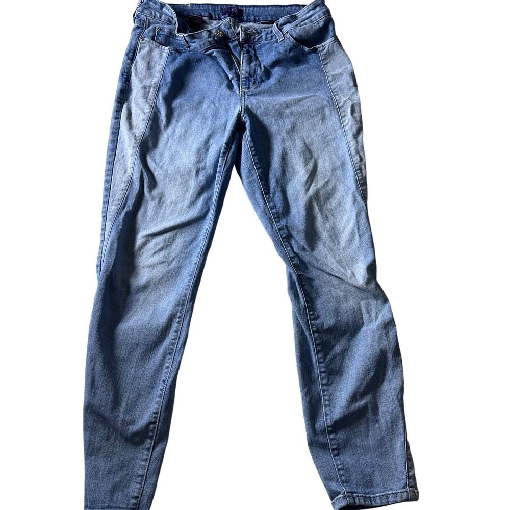 NYDJ Not your daughters jeans womens leggings blue sz 10 denim 2 tone